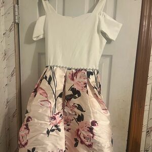Girls size 16, speechless, white,  pink floral skirt party dress